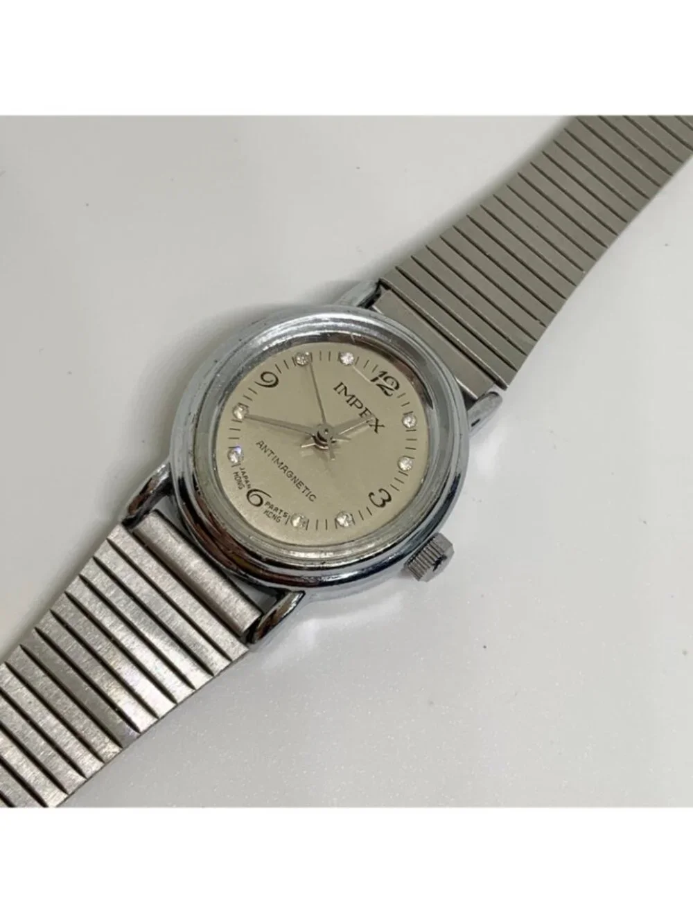 Vintage Impex mechanical wind up women’s watch 23mm japan silver tone works